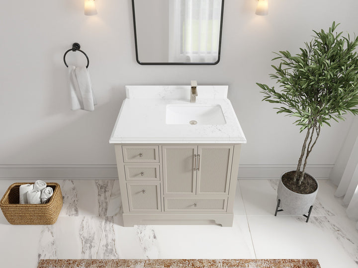 Alys 36 in. W x 22 in. D Right Offset Sink Bathroom Vanity - photo 21