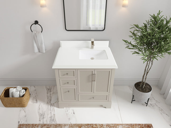 Alys 36 in. W x 22 in. D Right Offset Sink Bathroom Vanity - photo 23