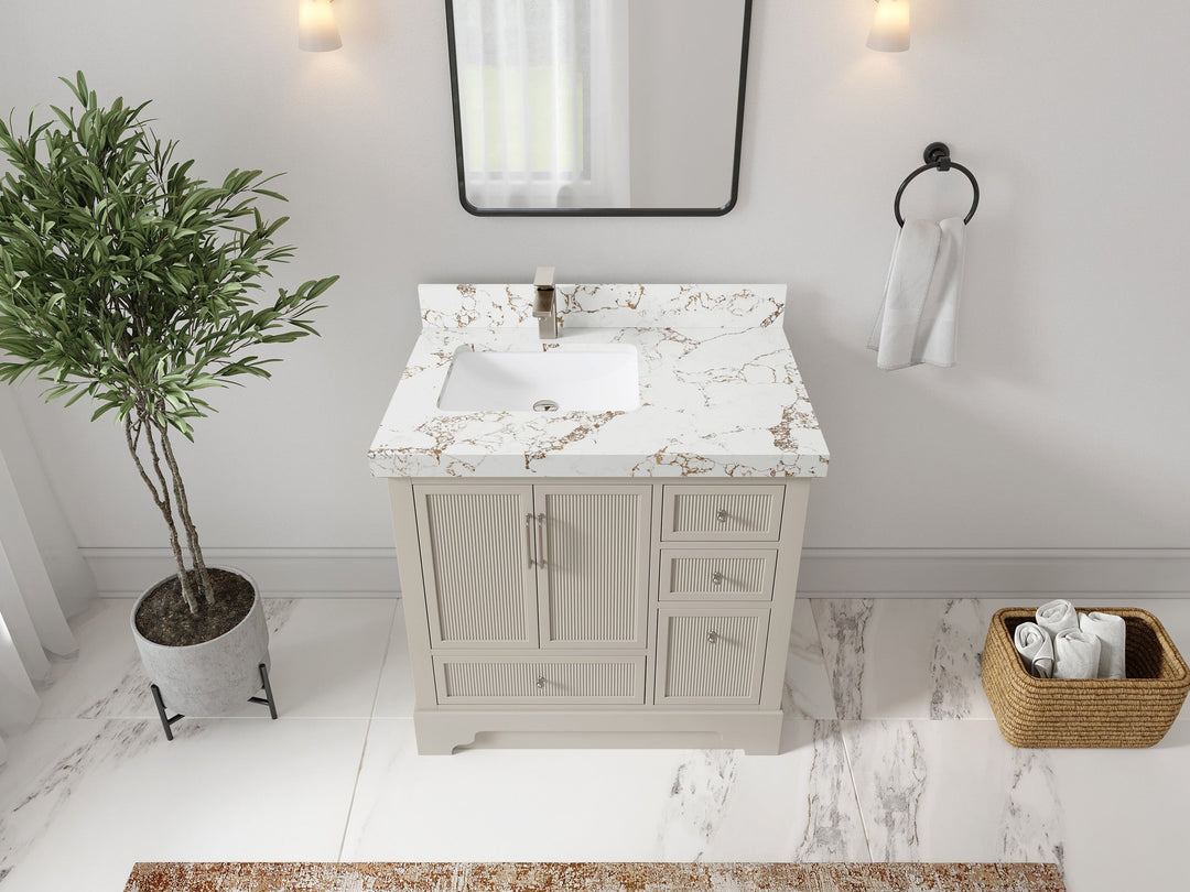 Alys 36 in. W x 22 in. D Left Offset Sink Bathroom Vanity