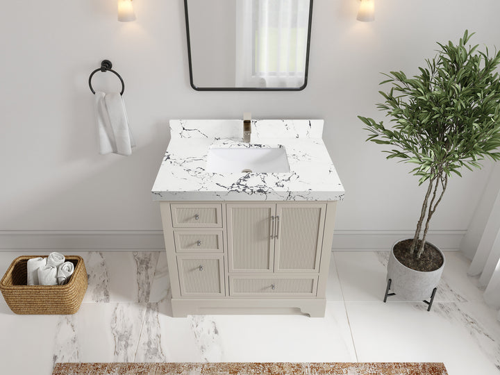 Alys 36 in. W x 22 in. D Center Sink Vanity for Modern Bathrooms - photo 37