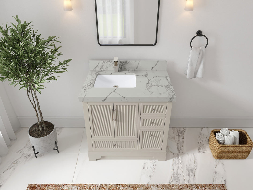 Alys 36 in. W x 22 in. D Left Offset Sink Bathroom Vanity