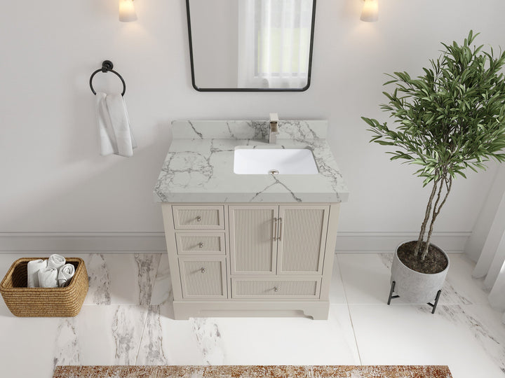Alys 36 in. W x 22 in. D Right Offset Sink Bathroom Vanity - photo 37