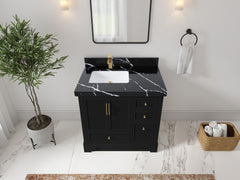 Alys 36 in. W x 22 in. D Left Offset Sink Bathroom Vanity - photo 7