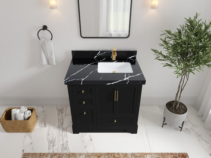 Alys 36 in. W x 22 in. D Right Offset Sink Bathroom Vanity - photo 7