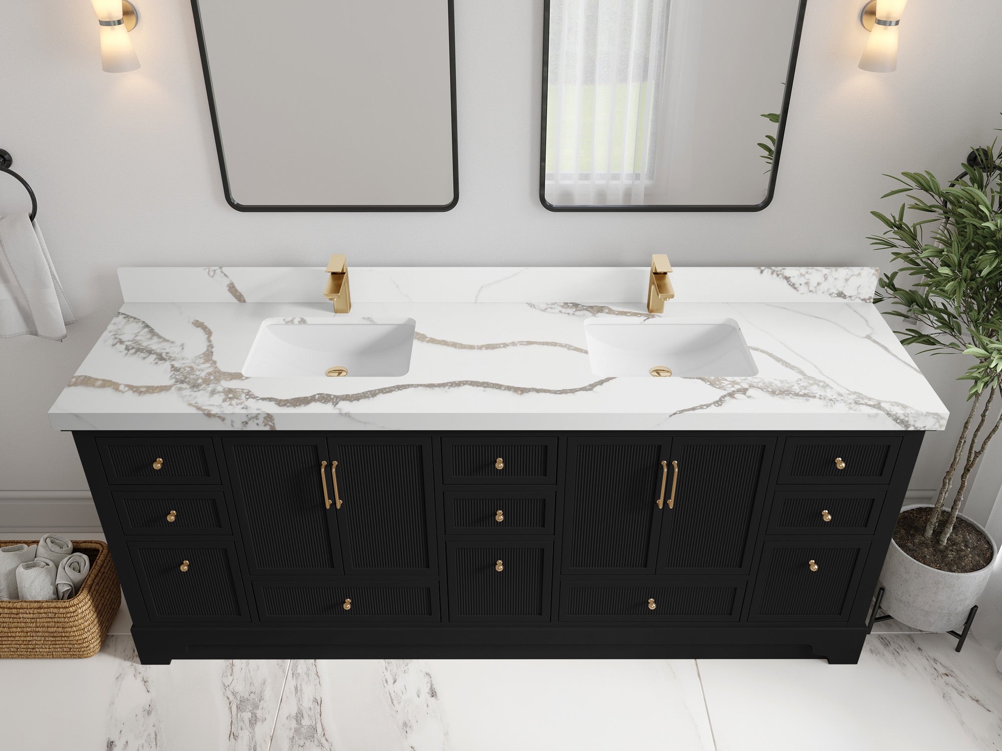 Alys 84 in. W x 22 in. D Double Sink Bathroom Vanity