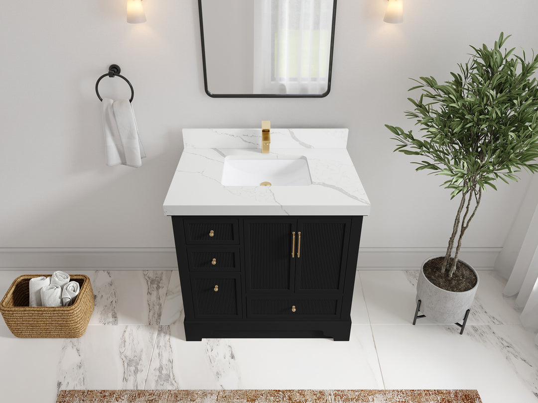 Alys 36 in. W x 22 in. D Center Sink Vanity for Modern Bathrooms