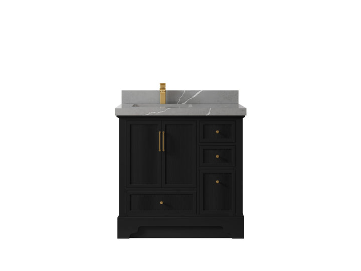 Alys 36 in. W x 22 in. D Left Offset Sink Bathroom Vanity - photo 32