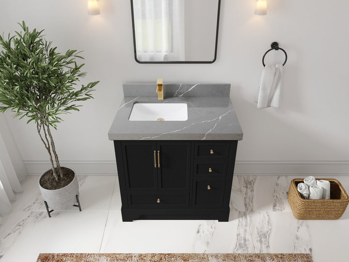 Alys 36 in. W x 22 in. D Left Offset Sink Bathroom Vanity - photo 31