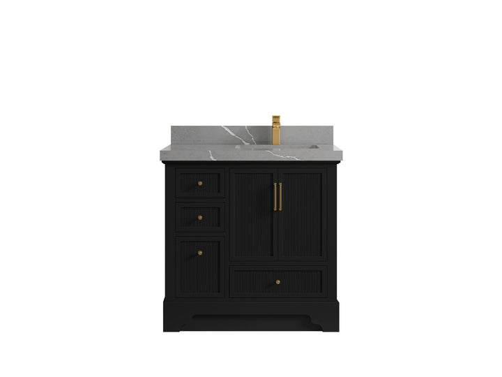 Alys 36 in. W x 22 in. D Right Offset Sink Bathroom Vanity - photo 32