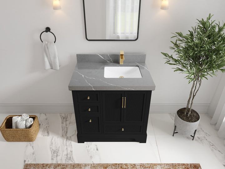 Alys 36 in. W x 22 in. D Right Offset Sink Bathroom Vanity - photo 31