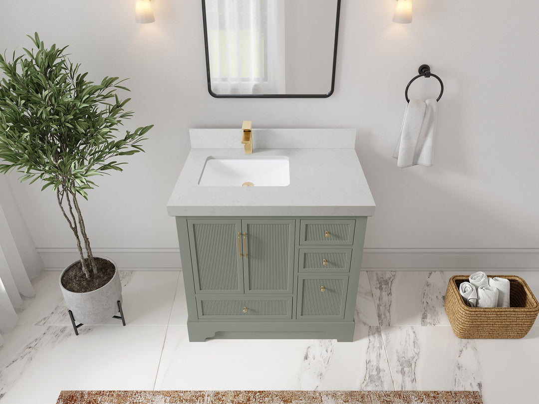 Alys 36 in. W x 22 in. D Left Offset Sink Bathroom Vanity