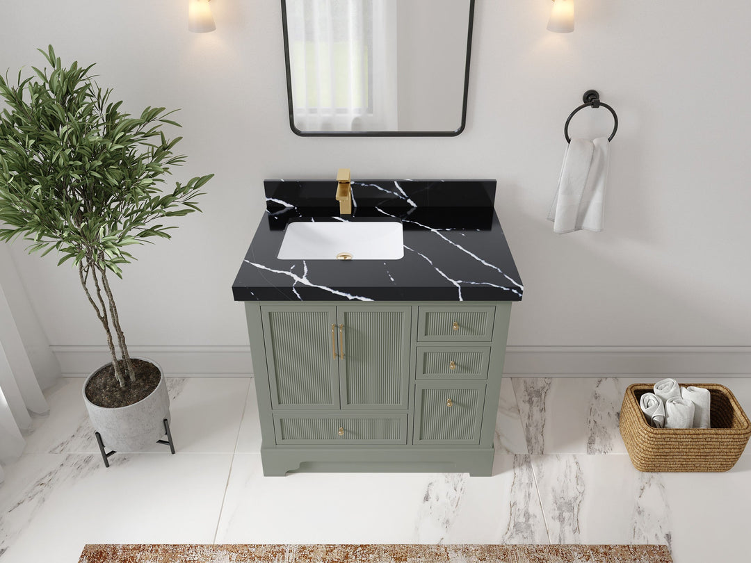 Alys 36 in. W x 22 in. D Left Offset Sink Bathroom Vanity