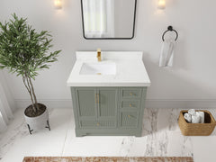 Alys 36 in. W x 22 in. D Left Offset Sink Bathroom Vanity - photo 27