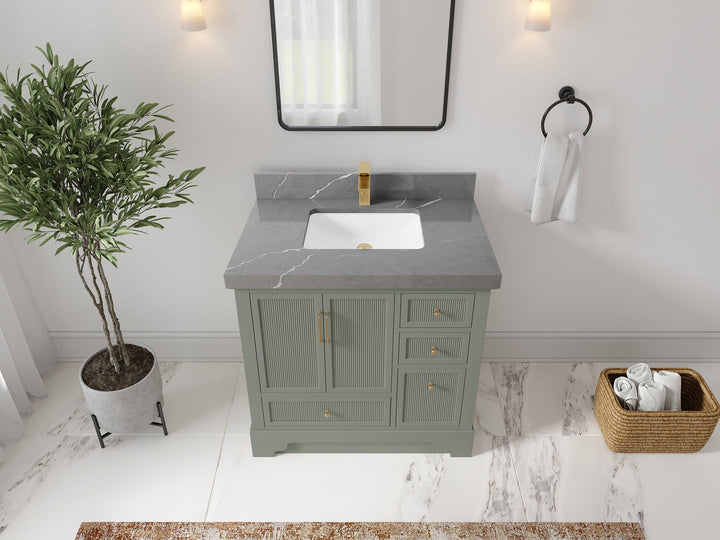 Alys 36 in. W x 22 in. D Center Sink Bathroom Vanity - photo 29