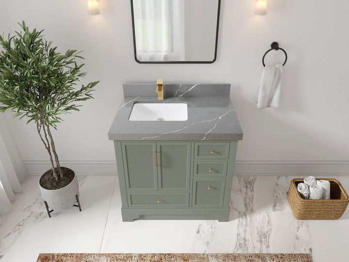 Alys 36 in. W x 22 in. D Left Offset Sink Bathroom Vanity - photo 31