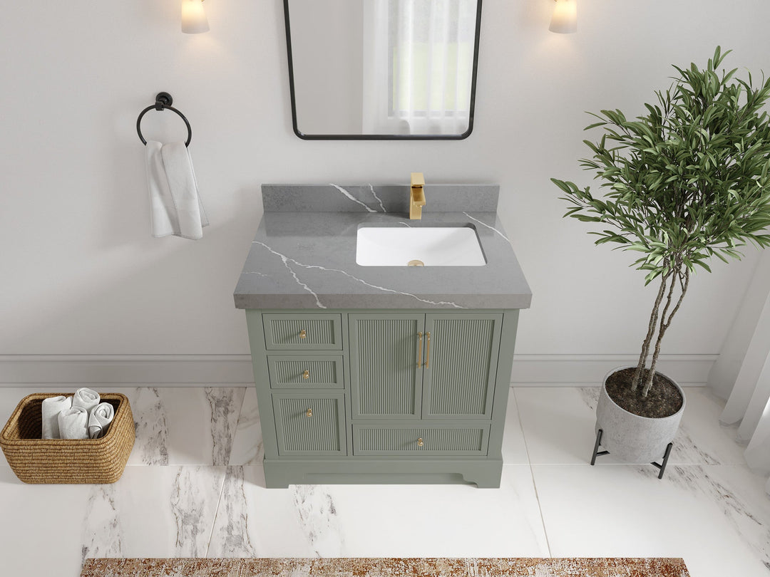 Alys 36 in. W x 22 in. D Right Offset Sink Bathroom Vanity