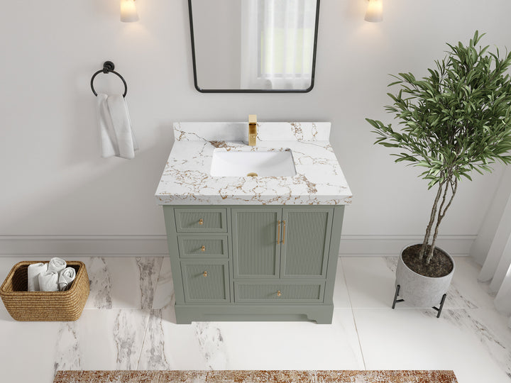 Alys 36 in. W x 22 in. D Center Sink Bathroom Vanity - photo 35