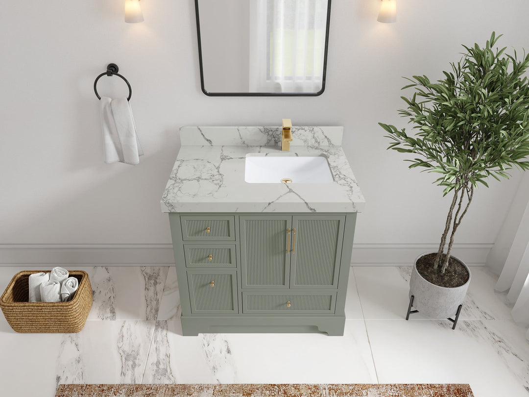 Alys 36 in. W x 22 in. D Right Offset Sink Bathroom Vanity