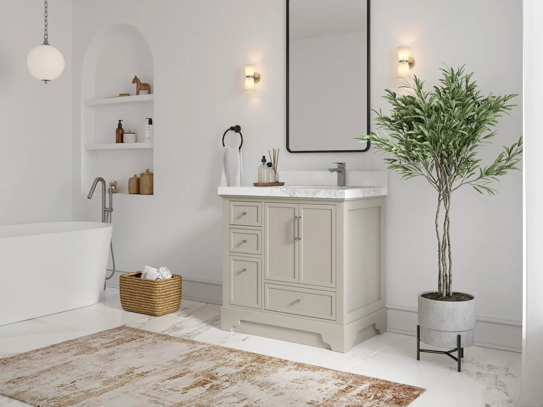Alys 36 in. W x 22 in. D Right Offset Sink Bathroom Vanity