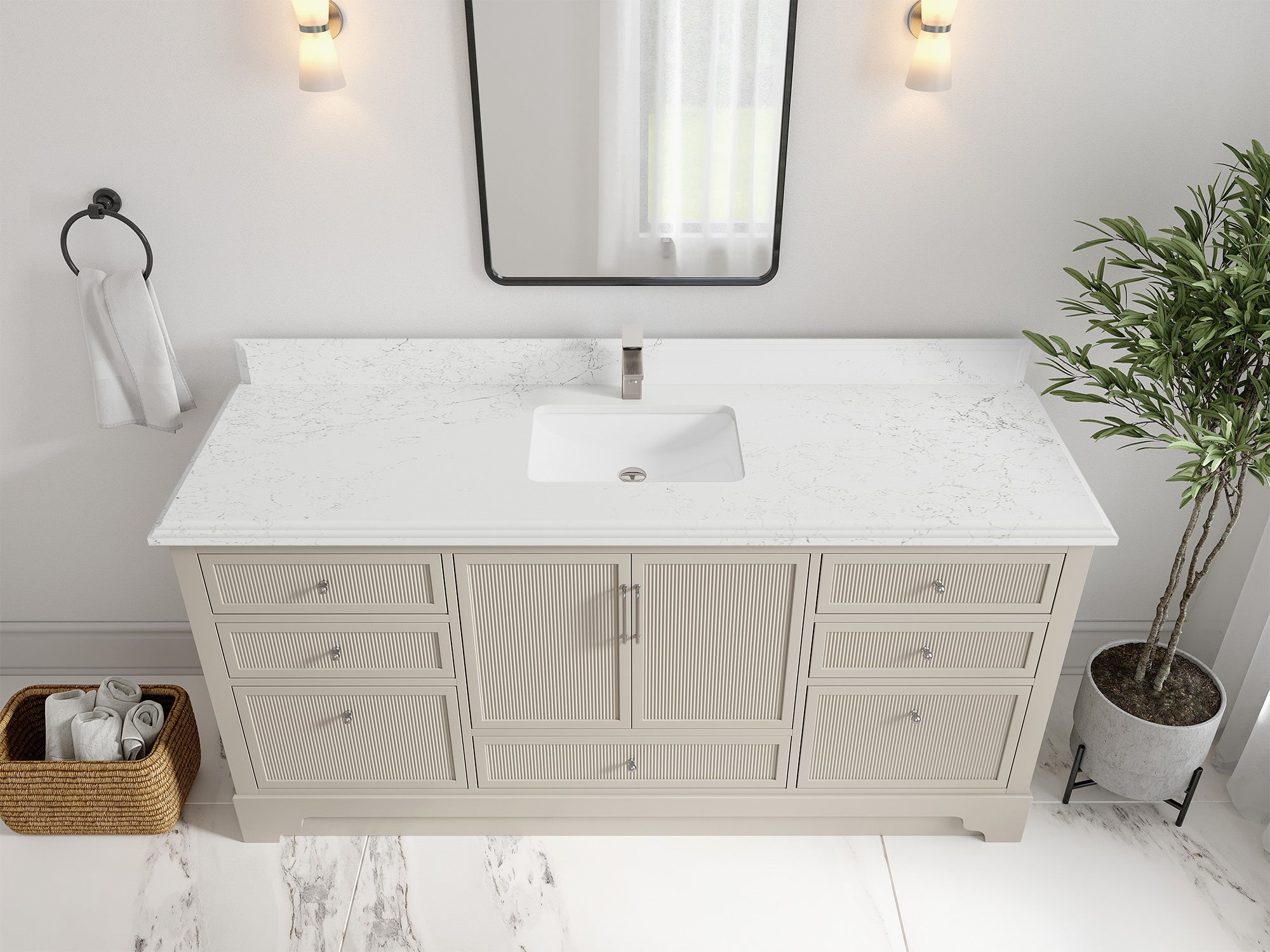 Alys 72 in. W x 22 in. D Single Sink Bathroom Vanity