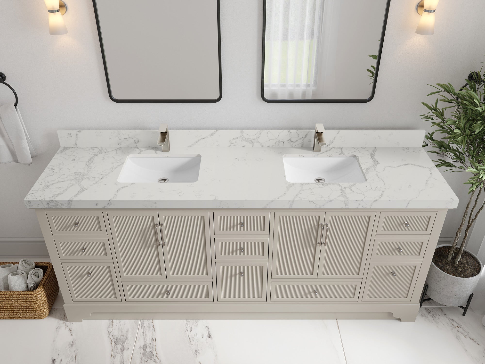 Alys 84 in. W x 22 in. D Double Sink Bathroom Vanity