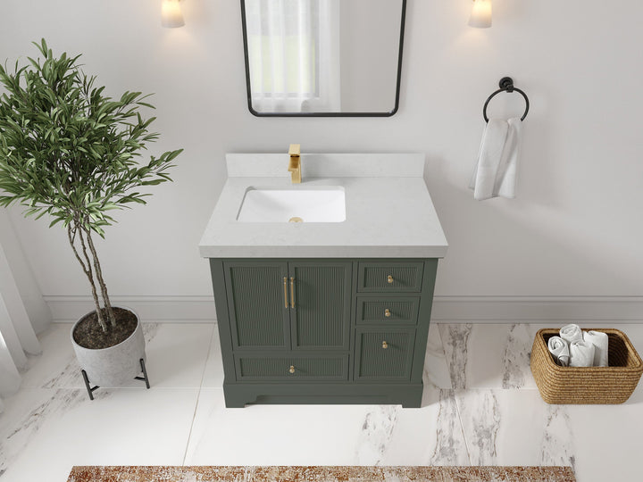 Alys 36 in. W x 22 in. D Left Offset Sink Bathroom Vanity - photo 19