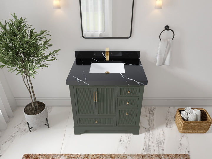 Alys 36 in. W x 22 in. D Center Sink Bathroom Vanity - photo 29
