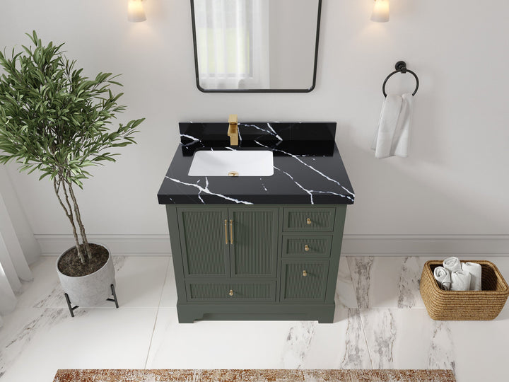 Alys 36 in. W x 22 in. D Left Offset Sink Bathroom Vanity - photo 29