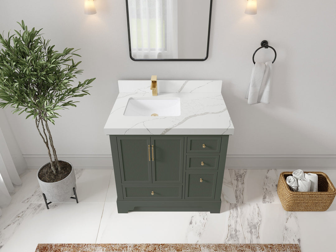 Alys 36 in. W x 22 in. D Left Offset Sink Bathroom Vanity