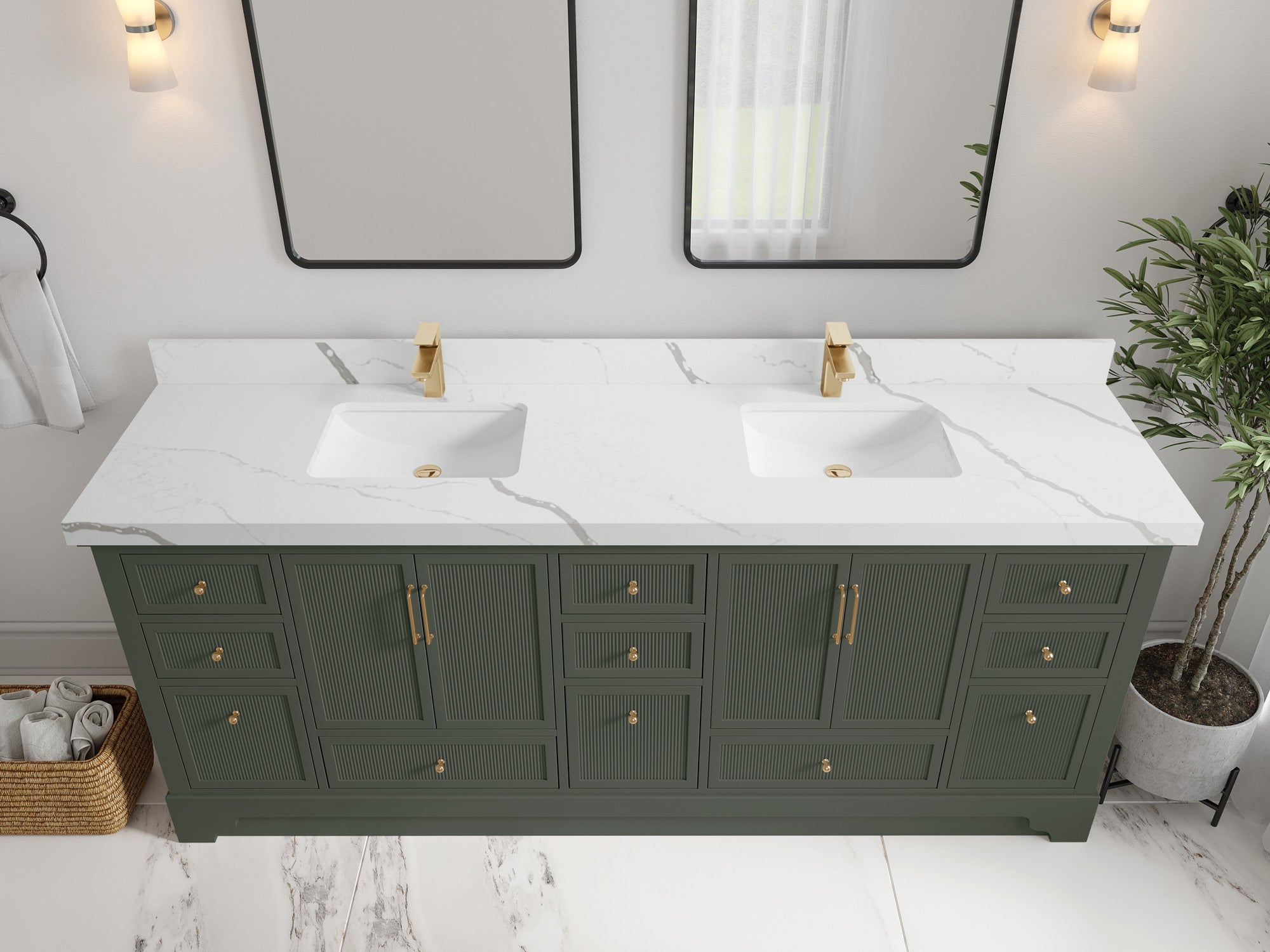 Alys 84 in. W x 22 in. D Double Sink Bathroom Vanity