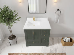 Alys 36 in. W x 22 in. D Left Offset Sink Bathroom Vanity - photo 9