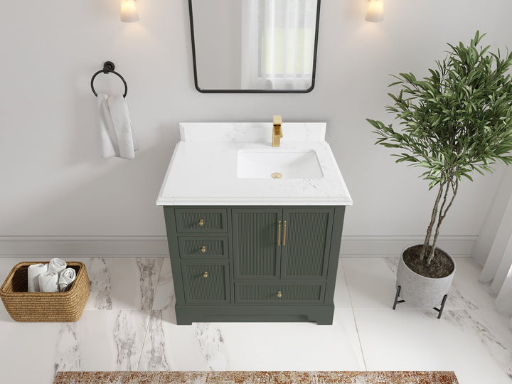 Alys 36 in. W x 22 in. D Right Offset Sink Bathroom Vanity - photo 9