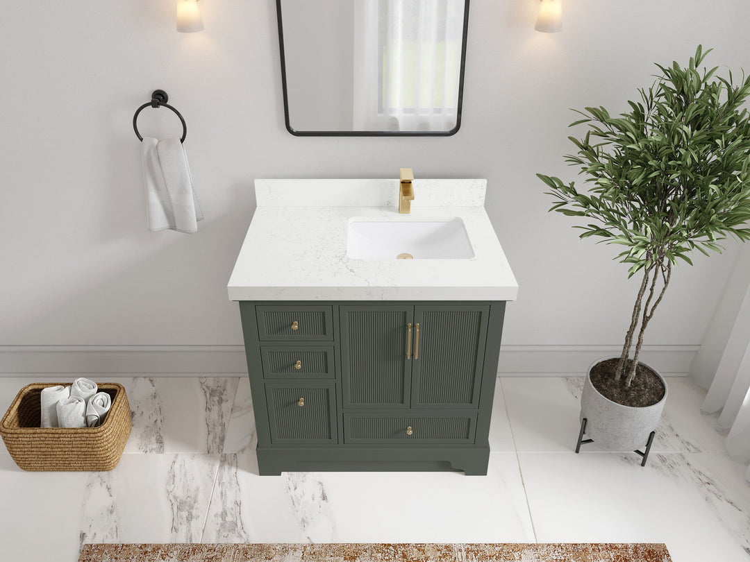 Alys 36 in. W x 22 in. D Right Offset Sink Bathroom Vanity