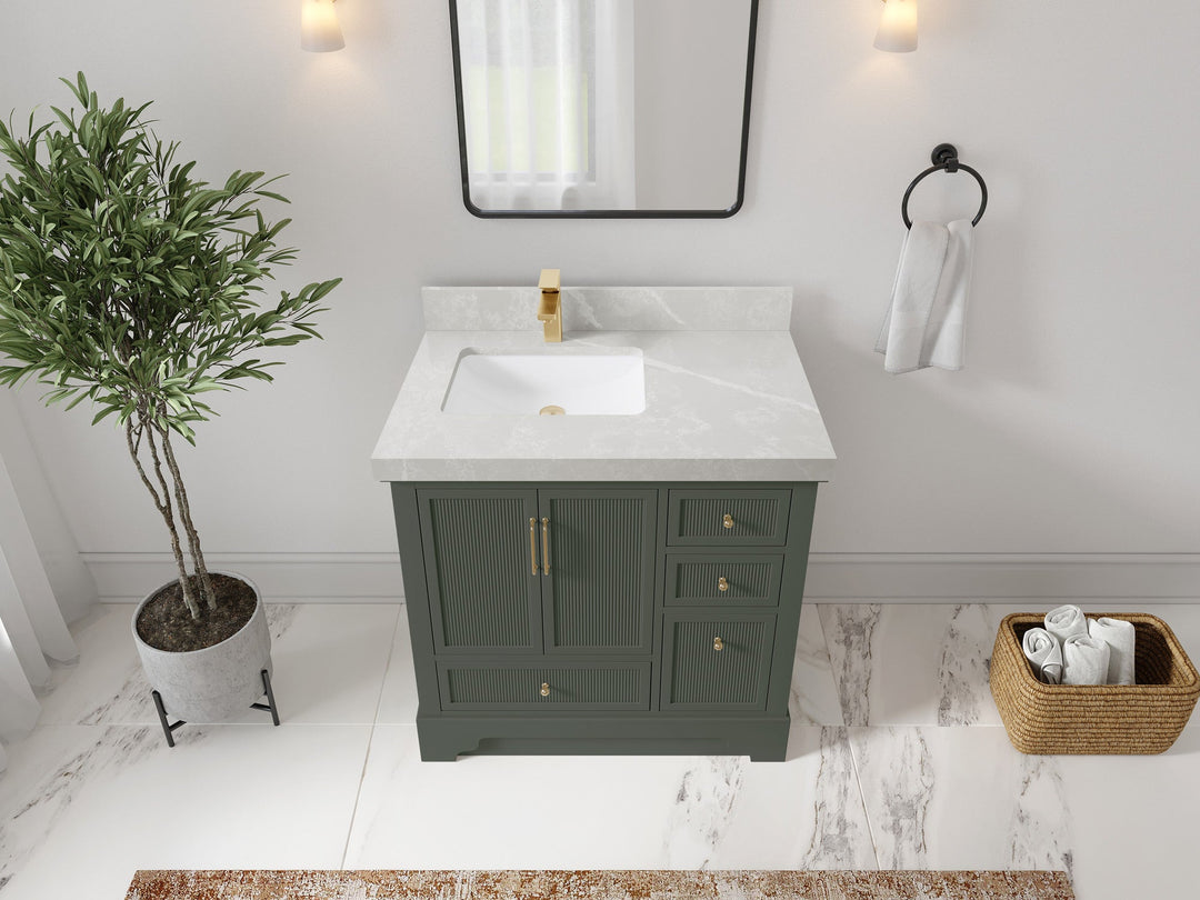Alys 36 in. W x 22 in. D Left Offset Sink Bathroom Vanity