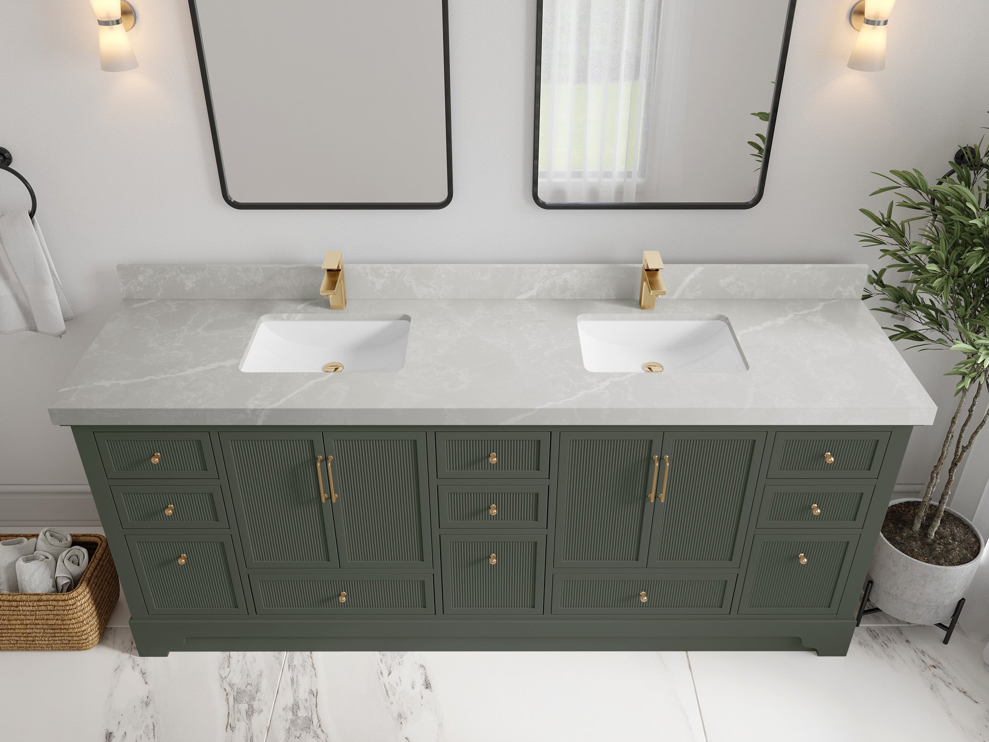 Alys 84 in. W x 22 in. D Double Sink Bathroom Vanity