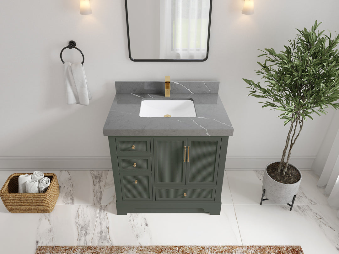 Alys 36 in. W x 22 in. D Center Sink Vanity for Modern Bathrooms