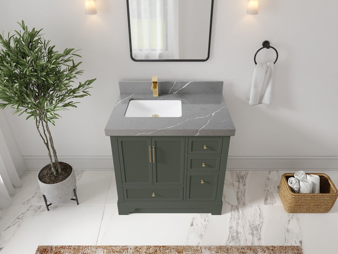Alys 36 in. W x 22 in. D Left Offset Sink Bathroom Vanity