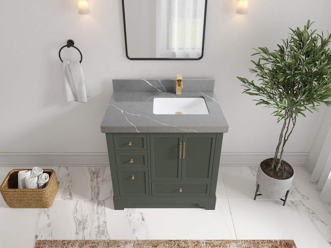 Alys 36 in. W x 22 in. D Right Offset Sink Bathroom Vanity