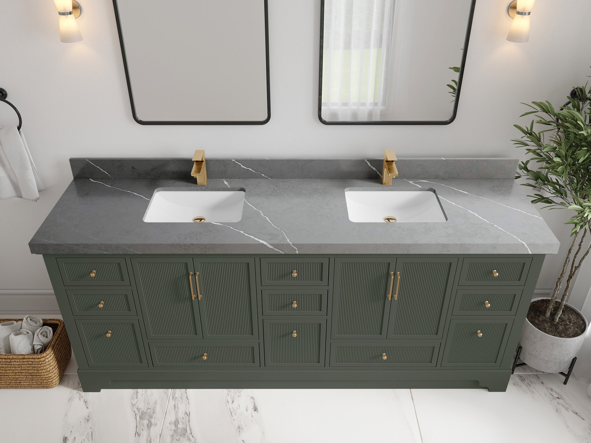 Alys 84 in. W x 22 in. D Double Sink Bathroom Vanity