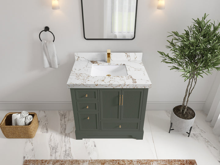 Alys 36 in. W x 22 in. D Center Sink Vanity for Modern Bathrooms - photo 39