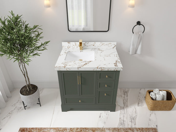 Alys 36 in. W x 22 in. D Left Offset Sink Bathroom Vanity - photo 39