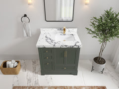 Alys 36 in. W x 22 in. D Right Offset Sink Bathroom Vanity - photo 41