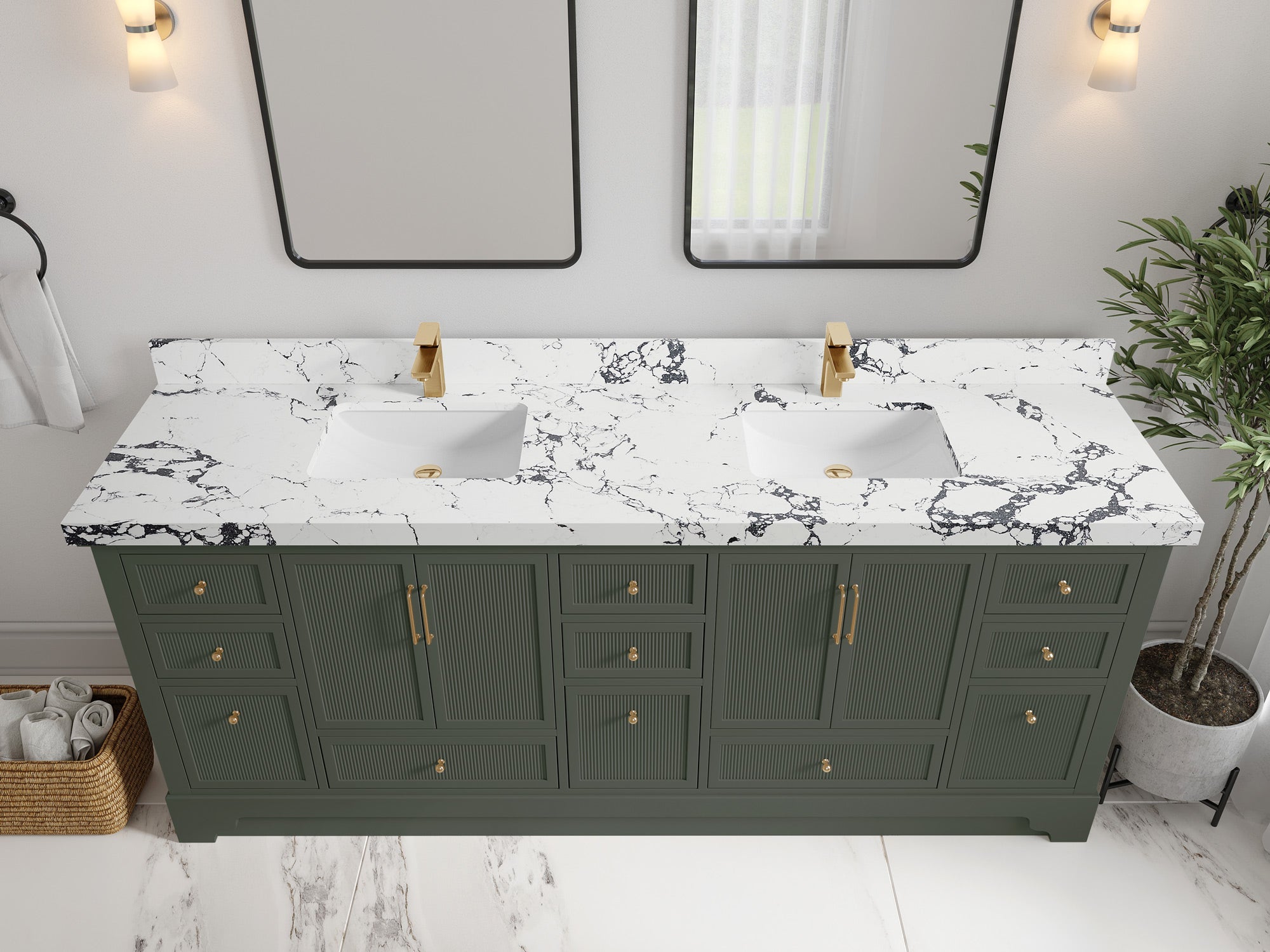 Alys 84 in. W x 22 in. D Double Sink Bathroom Vanity
