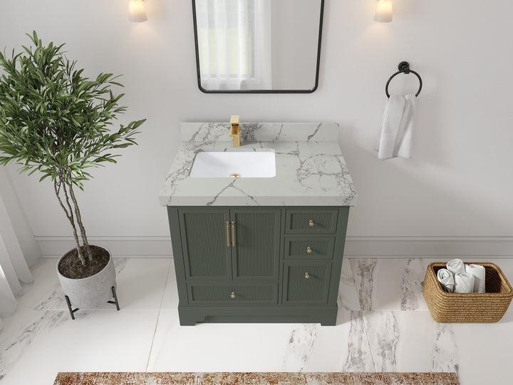 Alys 36 in. W x 22 in. D Left Offset Sink Bathroom Vanity - photo 35
