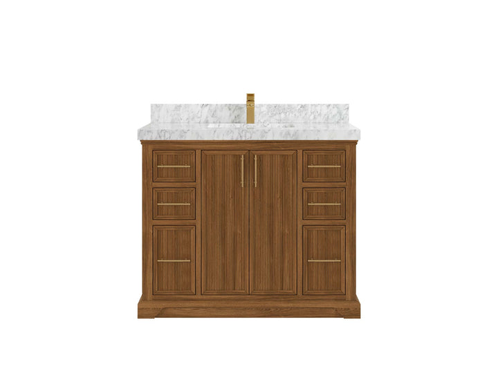 Alys Teak Wood 42 in. W x 22 in. D Single Sink Bathroom Vanity - photo 5
