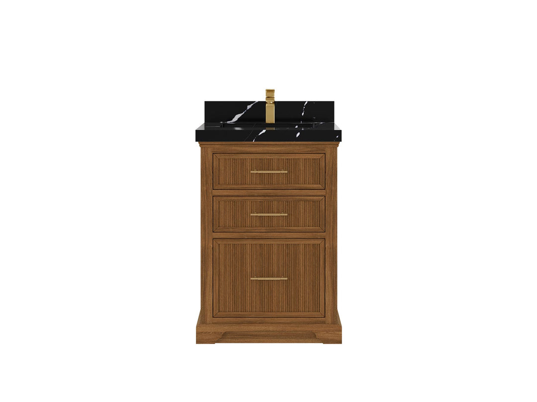 Alys Teak Wood 24 in. W x 22 in. D Single Sink Bathroom Vanity