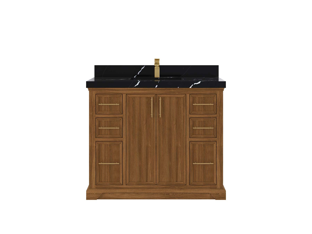 Alys Teak Wood 42 in. W x 22 in. D Single Sink Bathroom Vanity