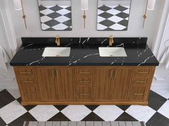 Alys Teak Wood 84 in. W x 22 in. D Double Sink Bathroom Vanity - photo 31