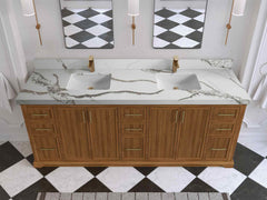 Alys Teak Wood 84 in. W x 22 in. D Double Sink Bathroom Vanity - photo 32