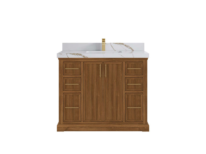 Alys Teak Wood 42 in. W x 22 in. D Single Sink Bathroom Vanity - photo 8